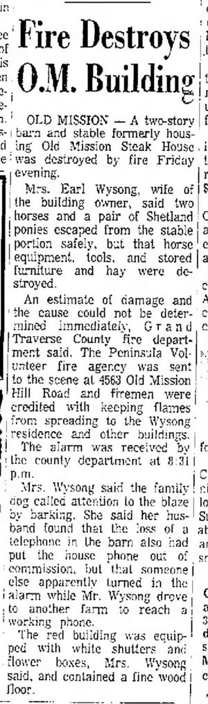Peninsula Room (Bowers Harbor Inn) - November 1968 Original Location Of Steakhouse Is Destroyed By Fire (newer photo)